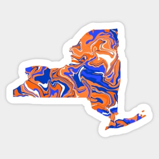 Orange and Blue tie dye NY Sticker